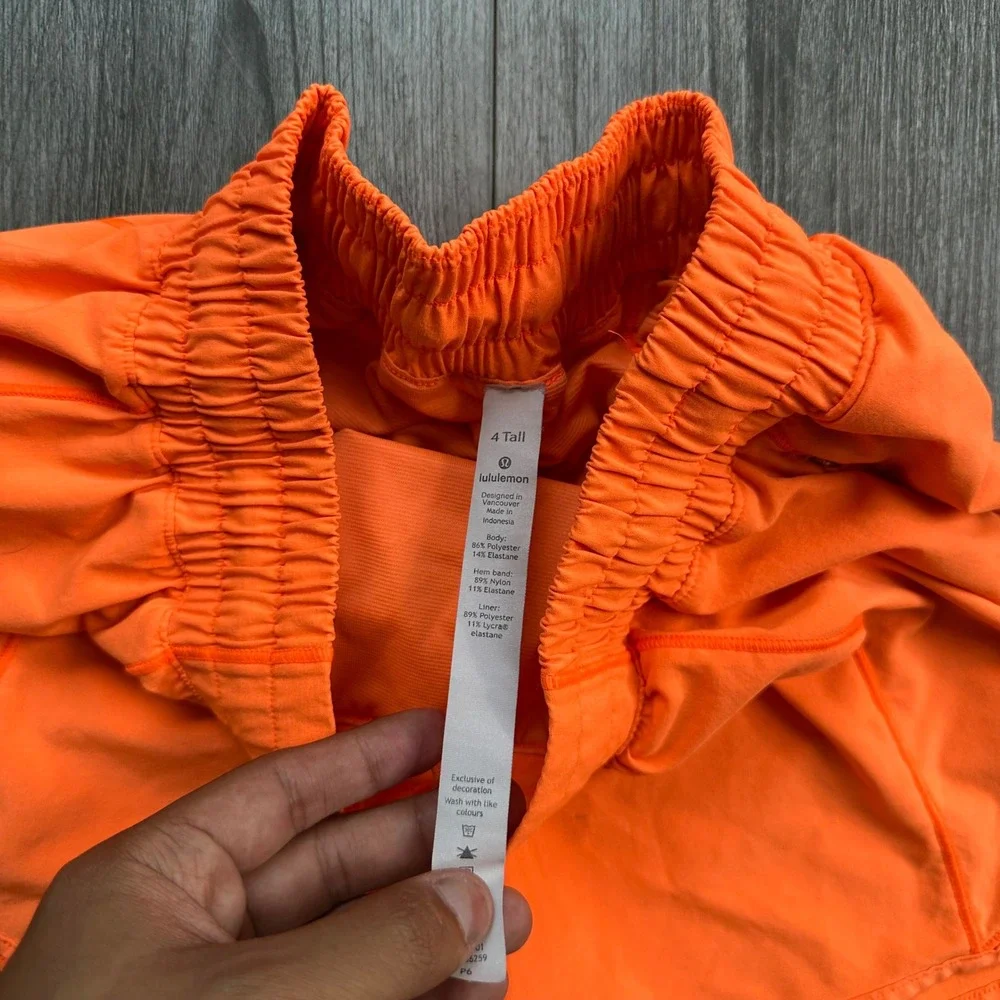Lululemon Orange Hotty Hot Shorts 4 Tall